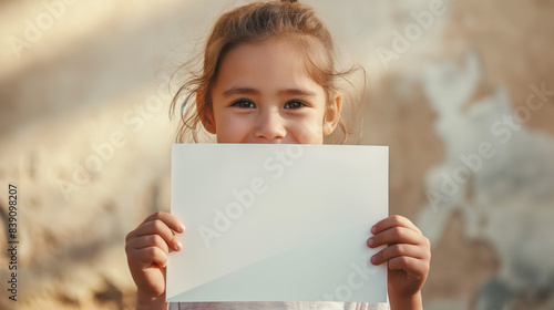 白い紙を持つ少女 photo