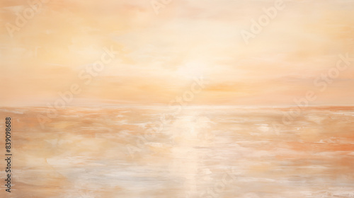 Minimalist art sunset over sea photo