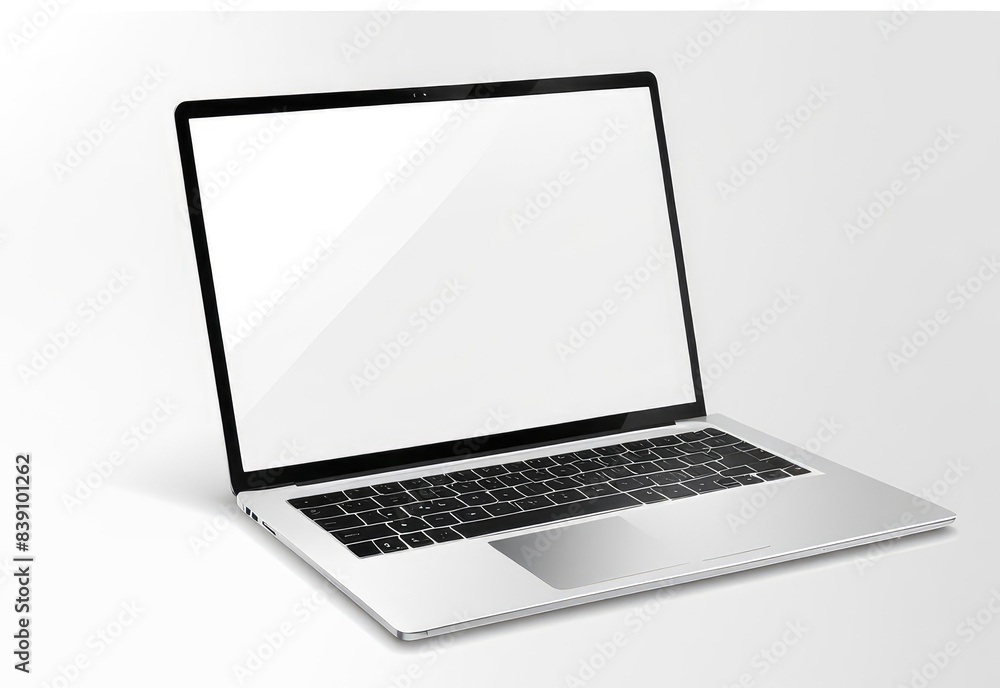 white screen laptop mockup isolated on white background. white screen laptop mockup isolated on white background.