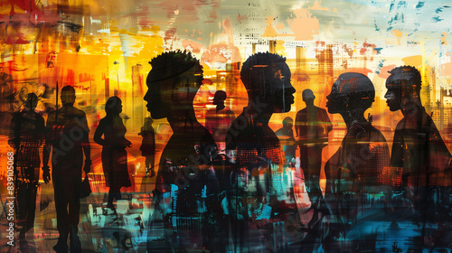 Collage of black people silhouettes