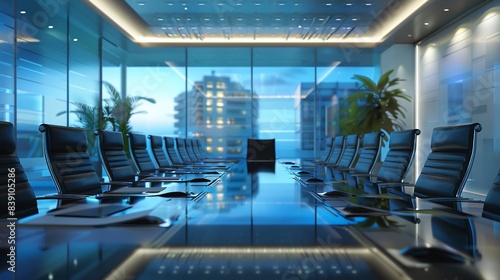 A risk management discussion in a modern boardroom, where experts analyze potential risks, develop mitigation strategies, and implement controls to protect the business from unforeseen challenges photo