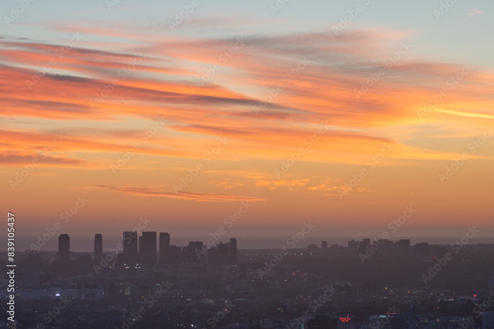 sunset over the city of Los Angeles sunset over the city of Los Angeles