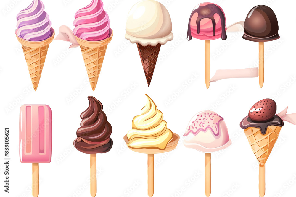 Ice cream waffle isolated on transparent background Ice cream waffle isolated on transparent background