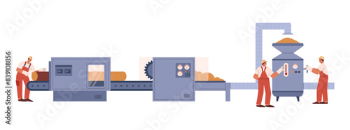 Detailed illustration of paper production on insulated paper.