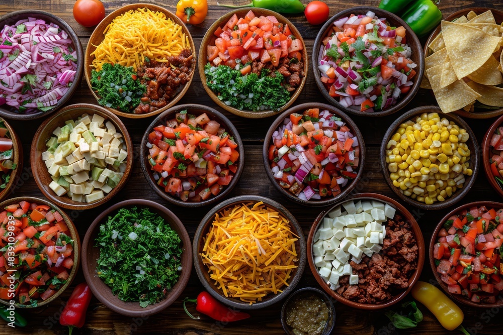 Diverse Mexican Cuisine Ingredients Display