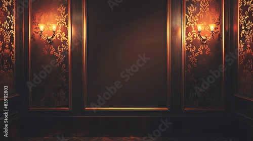 Speakeasy Style, border, background Wallpaper, blank in the middle, minimalism, negative space, use for postcard template