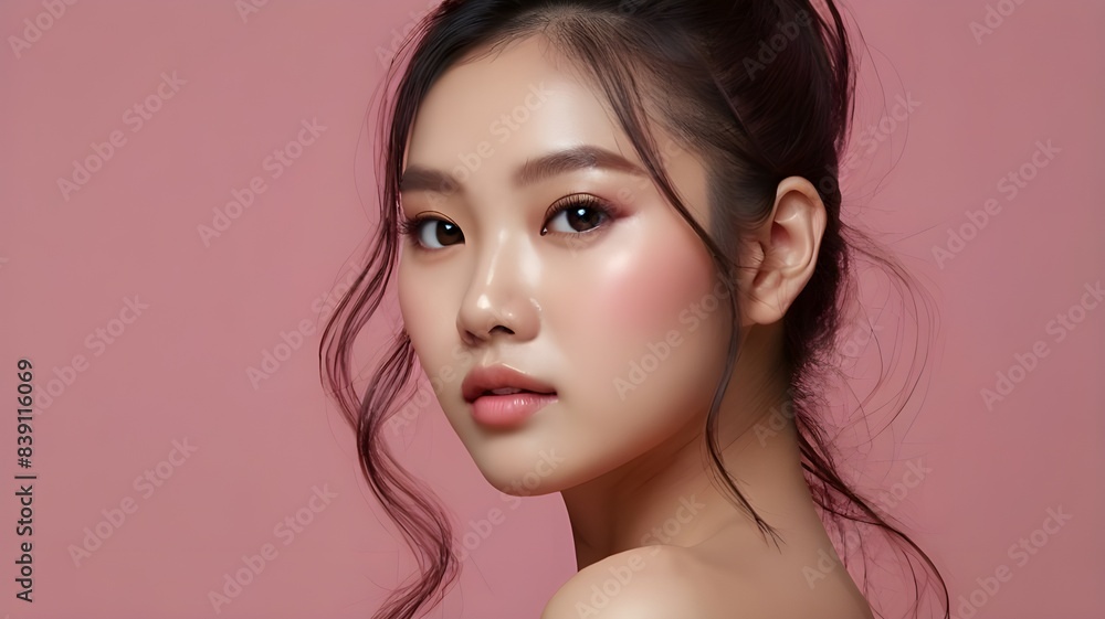 portrait of a young korean woman in studio portrait of a young korean woman in studio