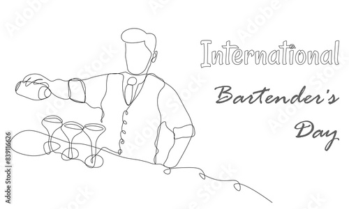 Bartenders Day simple vector illustration.