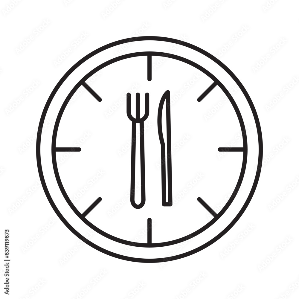 Lunch time icon line art vector Lunch time icon line art vector