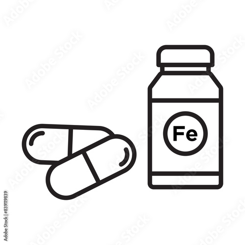 Iron capsule icon line art vector