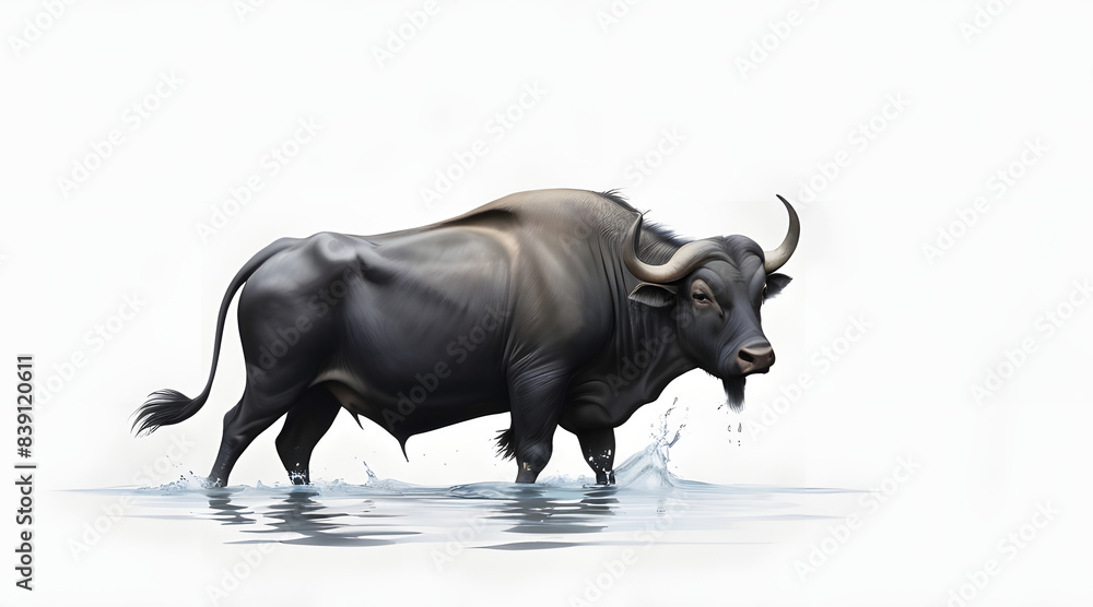 Fototapeta premium buffalo isolated on white