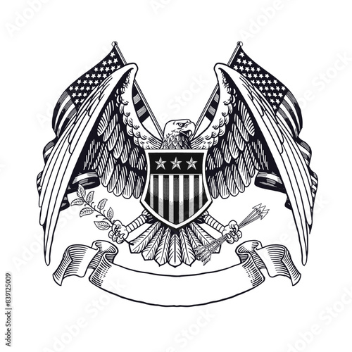 American Eagle hand drawn Illustration