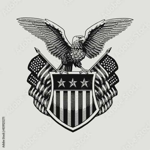 American Eagle Vintage Design Illustration