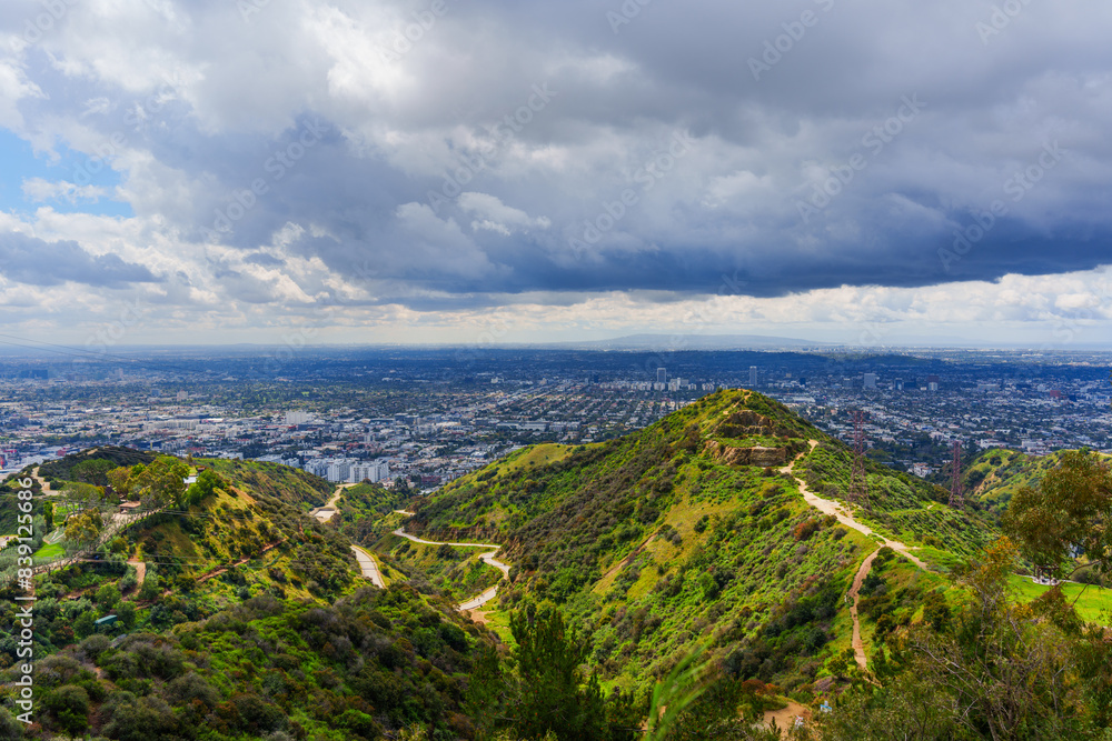 High View of Runyon Canyon Park and City Before Rain High View of Runyon Canyon Park and City Before Rain