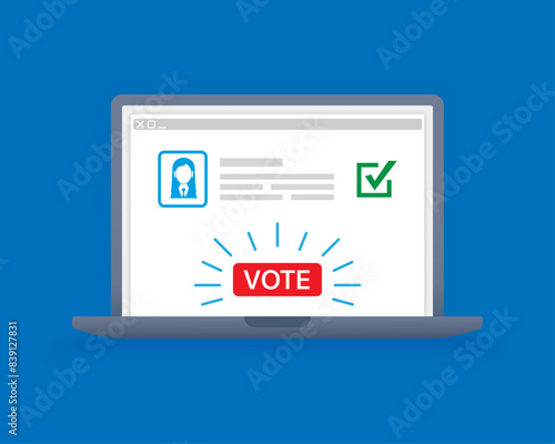 Electronic voting online on a laptop