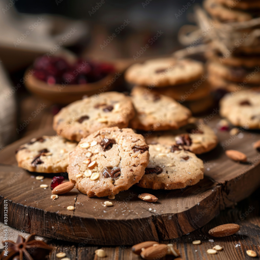 cookies on a wooden surface cookies on a wooden surface