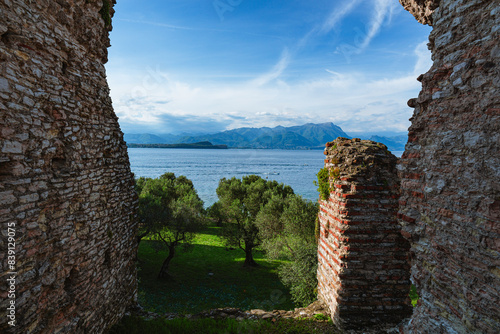 Lake Garda seen from the Grotte di Catullo, near the town of Sirmione Italy - 5 May 2024 photo