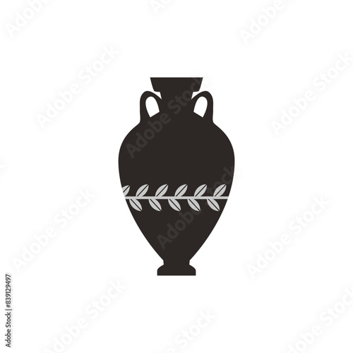 Antique vase, Greek amphora on an isolated background.