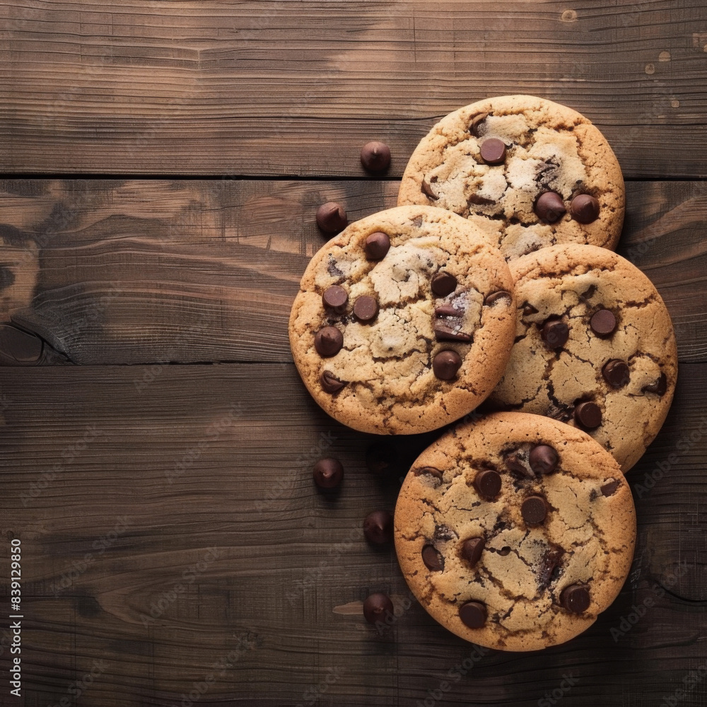 cookies on a wooden surface cookies on a wooden surface