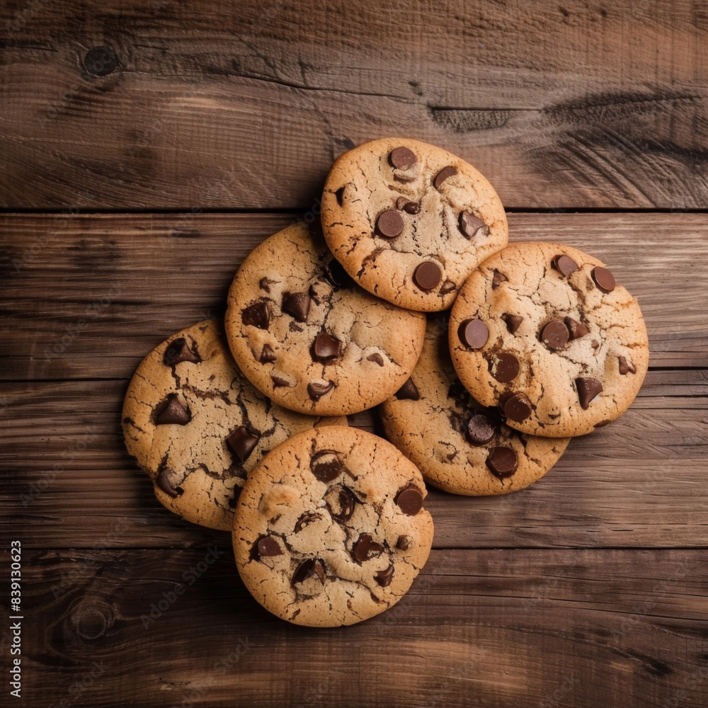 cookies on a wooden surface cookies on a wooden surface