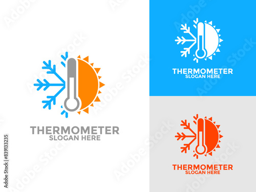 Thermometer logo concept icon vector set isolated, For web design element, website, app materials