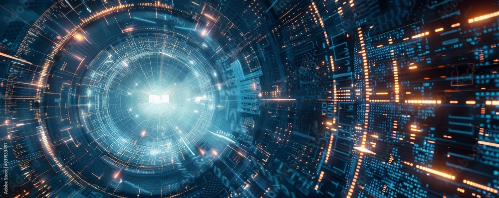 Futuristic digital abstract background with bright lights and intricate network. Ideal for technology, cyber, and sci-fi themes. Futuristic digital abstract background with bright lights and intricate network. Ideal for technology, cyber, and sci-fi themes.
