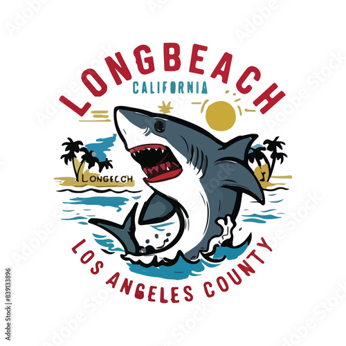 shark with a fish realty t-shirt design