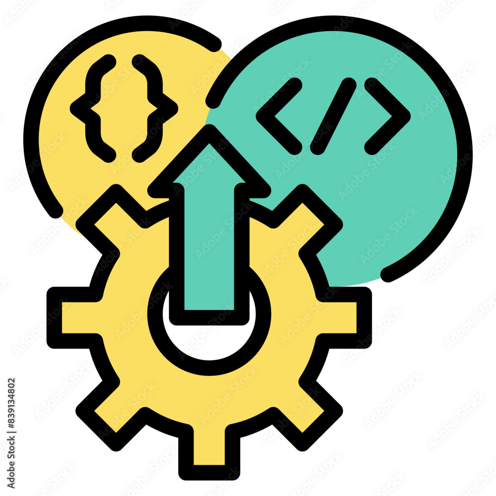 Upgrade coding flat icon symbol sign from modern dashboard collection in flat style full color for mobile concept and web apps design. Internet and protection related vector line icon. Upgrade coding flat icon symbol sign from modern dashboard collection in flat style full color for mobile concept and web apps design. Internet and protection related vector line icon.
