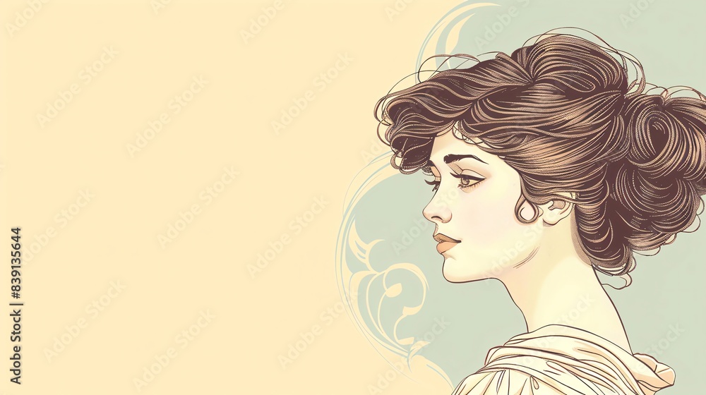 Gibson Girl, border, background Wallpaper, blank in the middle, minimalism, negative space, use for postcard template Gibson Girl, border, background Wallpaper, blank in the middle, minimalism, negative space, use for postcard template