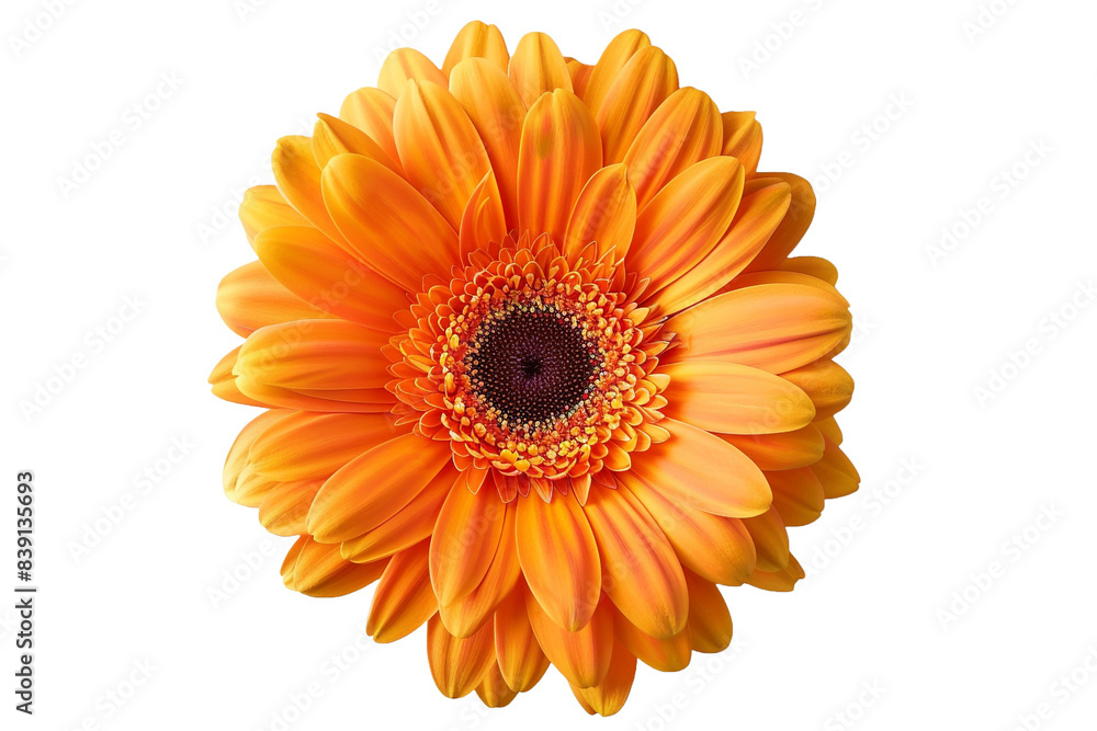 Orange flower isolated on transparent background