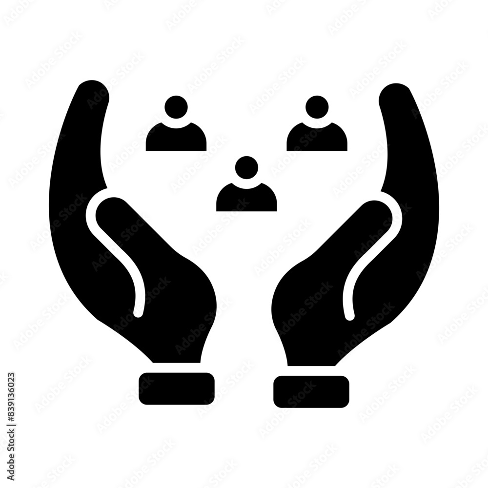 Obraz premium Community Support glyph icon