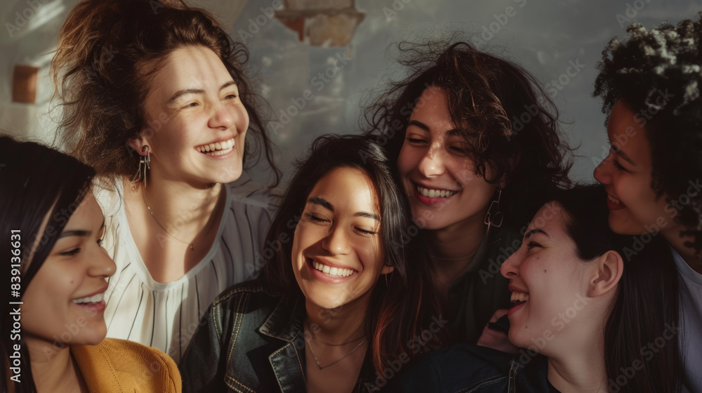 Obraz premium Intimately lit friends share stories and laughter, basking in a cozy, shared camaraderie.