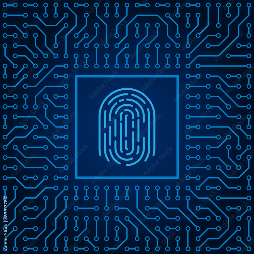 Fingerprint scanning security unlock concept Fingerprint scanning security unlock concept
