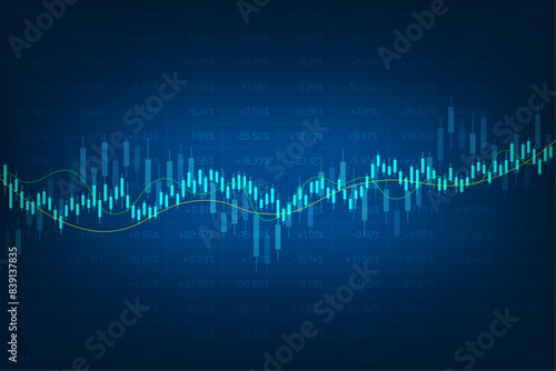 Financial background of trading charts and prices