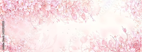 Delicate watercolor floral design in soft pastel pink hue