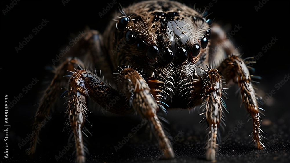 spider on black background spider on black background