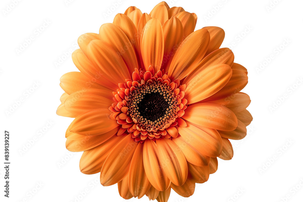 Orange gerbera flower isolated on transparent background Orange gerbera flower isolated on transparent background