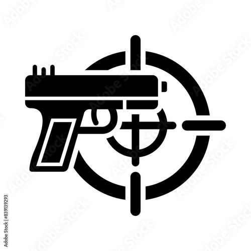 Shooting game glyph icon