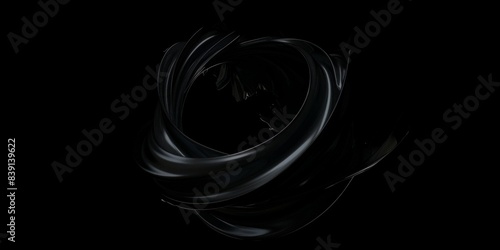 a black whirl shape flying in the air