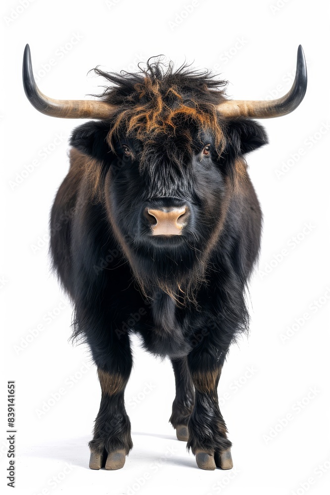 the Yak with copy space on right Isolated on white background the Yak with copy space on right Isolated on white background