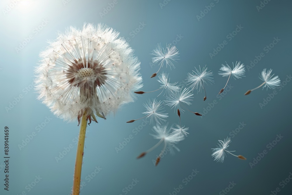 a macro shot of a dandelion
