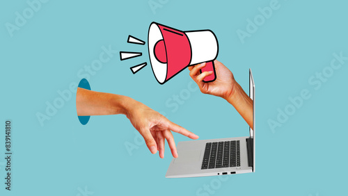Clickbait marketing and Fake news. Media strategy and Call to action CTA