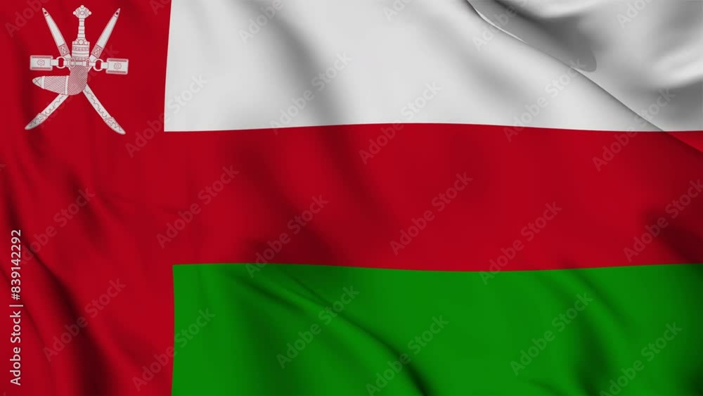 Oman flag waving seamless loop animation. 4K Oman flag waving seamless loop animation. 4K