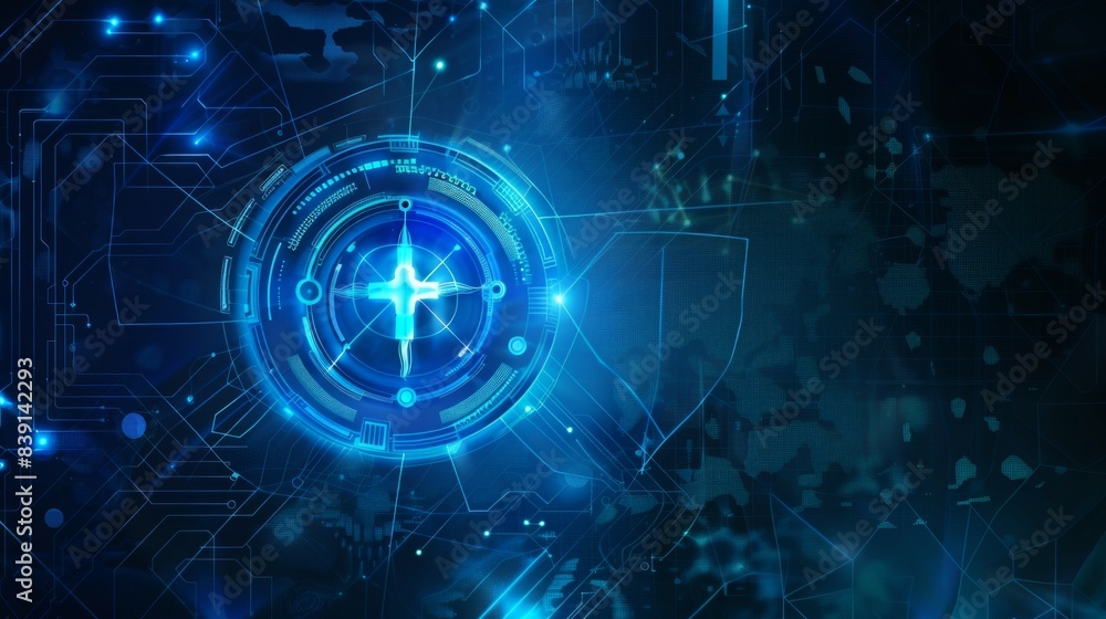 Abstract health medical science healthcare icon, digital technology background Abstract health medical science healthcare icon, digital technology background