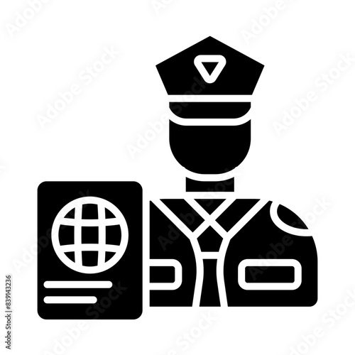 Passport Control glyph icon