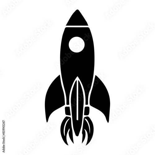 Rocket logo spaceship icon stock illustration