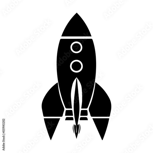 Rocket logo spaceship icon stock illustration