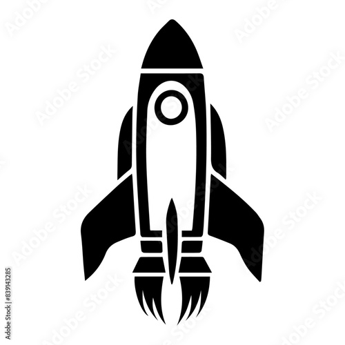 Rocket logo spaceship icon stock illustration
