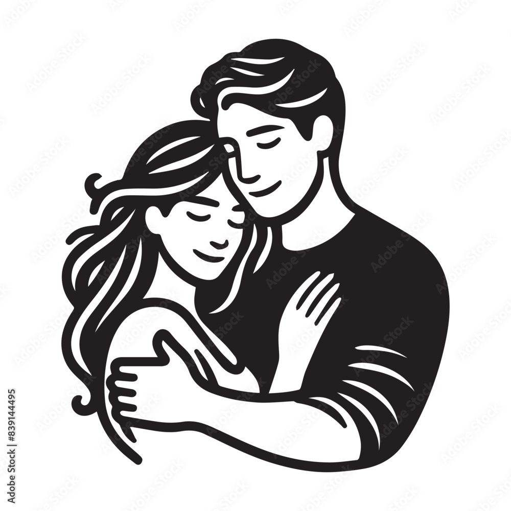 silhouette of a couple, portrait of a couple vector illustration design silhouette of a couple, portrait of a couple vector illustration design
