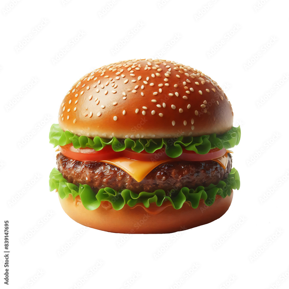 A beef burger isolated on transparent background A beef burger isolated on transparent background